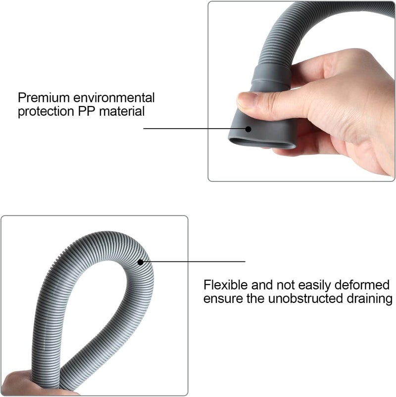 Manste Washer Drain Hose Extension,10FT, Washing Machine Drain Hose Extension，extra Long Washer Drain Hose, U-Bend Holder, Adapter 4 Pcs Clamps - Image 5